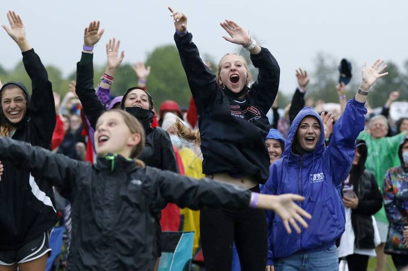 Fans cheer on Grace Kinstler, a Crystal Lake Central High School graduate and finalist on "American Idol," during a "Hometown Concert" at RedTail Golf Club on Tuesday, May 18, 2021, in Lakewood.