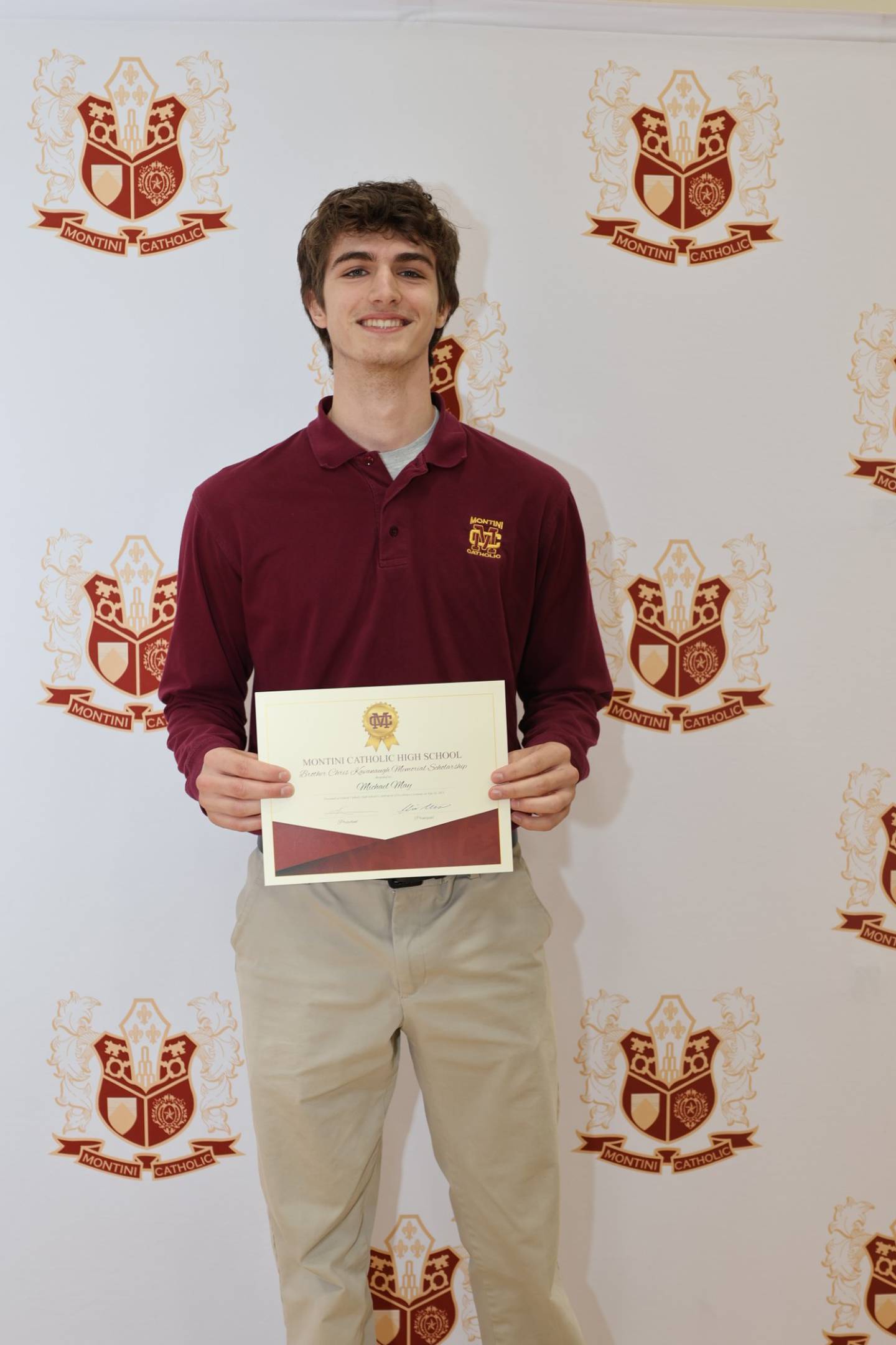 Michael May (’26) has been awarded Montini Catholic High School's 2025 Brother Christopher Kavanaugh Memorial Scholarship.