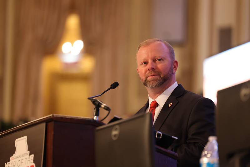 Illinois Farm Bureau members elected Evan Hultine, a grain farmer in Princeton, as vice president during the organization’s annual meeting in Chicago, Dec. 2-4.