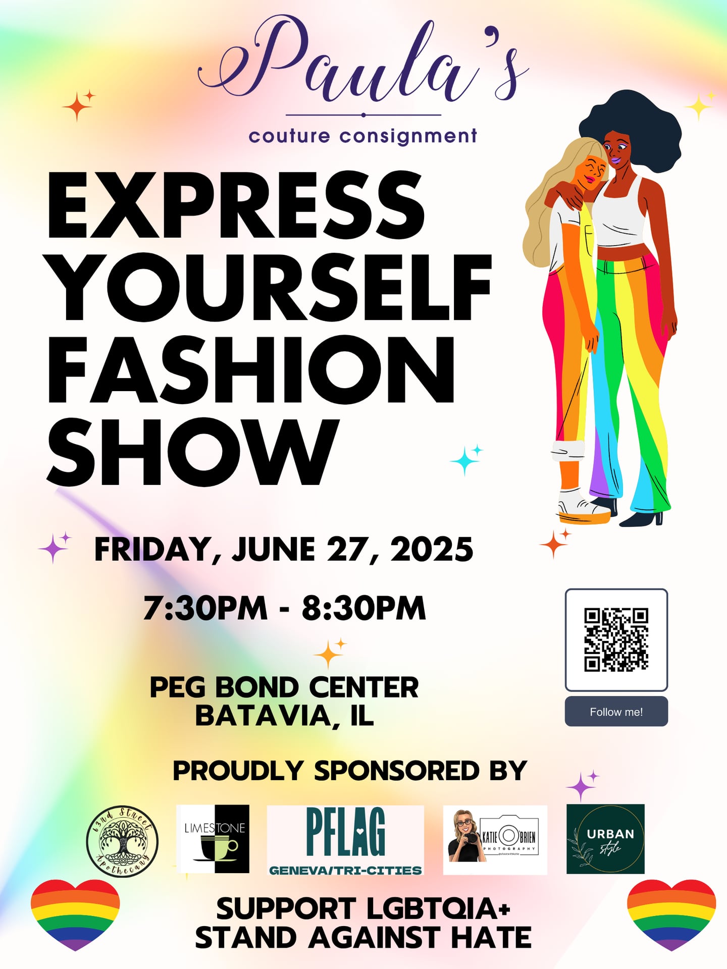 Showcasing Batavia's advocacy for diversity, a Pride Month fashion show is taking place 7:30 to 8:30 p.m. on June 27 at the Peg Bond Center Stage, 151 N Island Ave, Batavia.