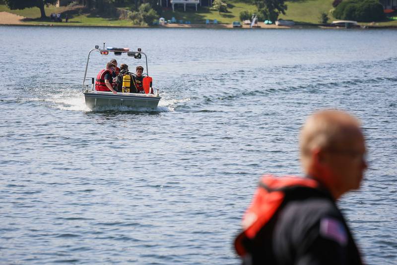 A man was rescued from Silver Lake after his sailboat tipped over on Thursday, Aug. 24, 2023, in Oakwood Hills.