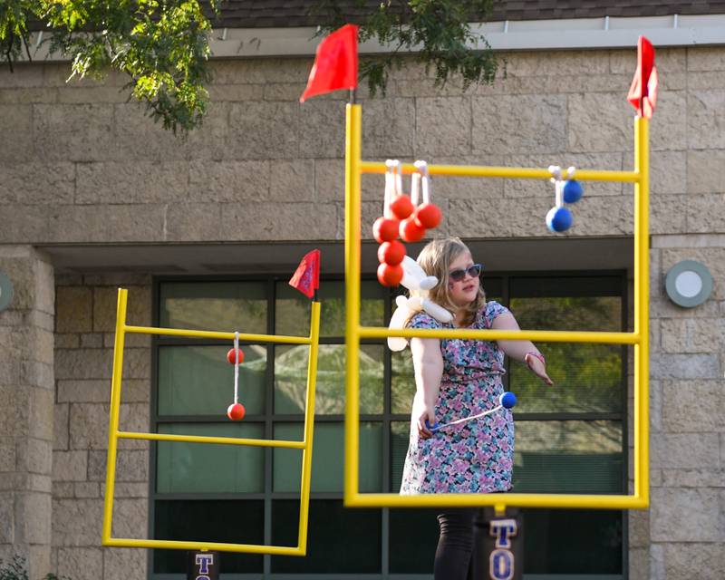 Paisley Allen, 7, of Sycamore plays a game on Sunday Oct. 12, 2025, during the 4-H carnival held at the DeKalb County Farm Bureau in Sycamore.