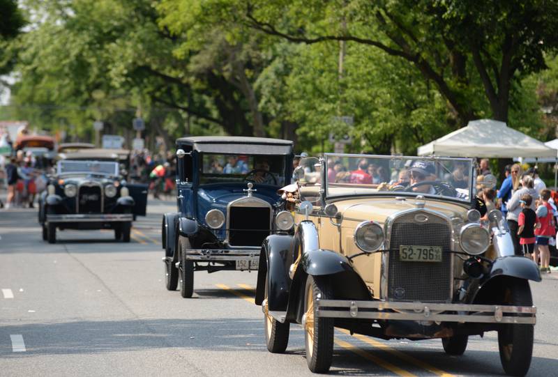 Members of the Salt Creek Model A Ford Club participate in the annual LaGrange Pet Parade Saturday May 31, 2025.