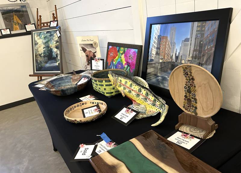 These were just some the works of art available at the Serenity Hospice and Home’s Fourth Annual Art Dash fundraiser on Wednesday, April 9, 2025, at River’s Edge Experience, 103 S. First St., Oregon.