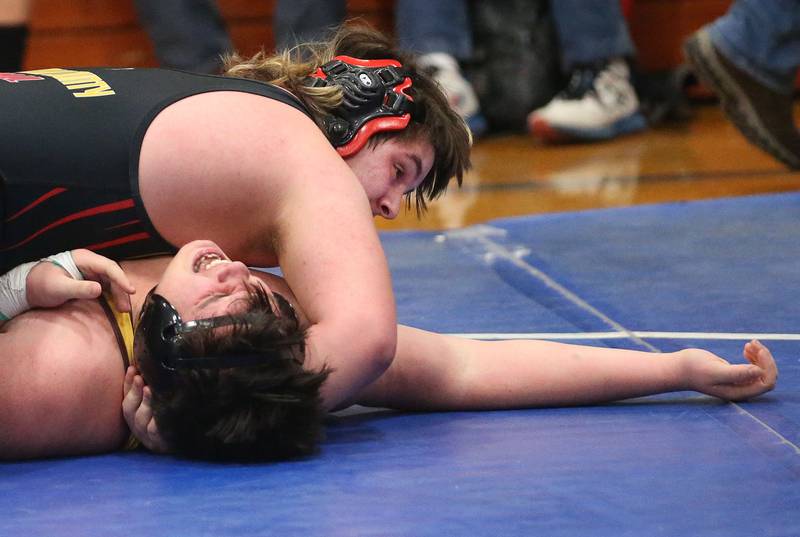 Hall-Putnam County's Justin Doden pins Oneide (ROWVA) Tommy DeRidder during the Class 1A Regional meet on Saturday, Jan. 31, 2026 at Princeton High School.