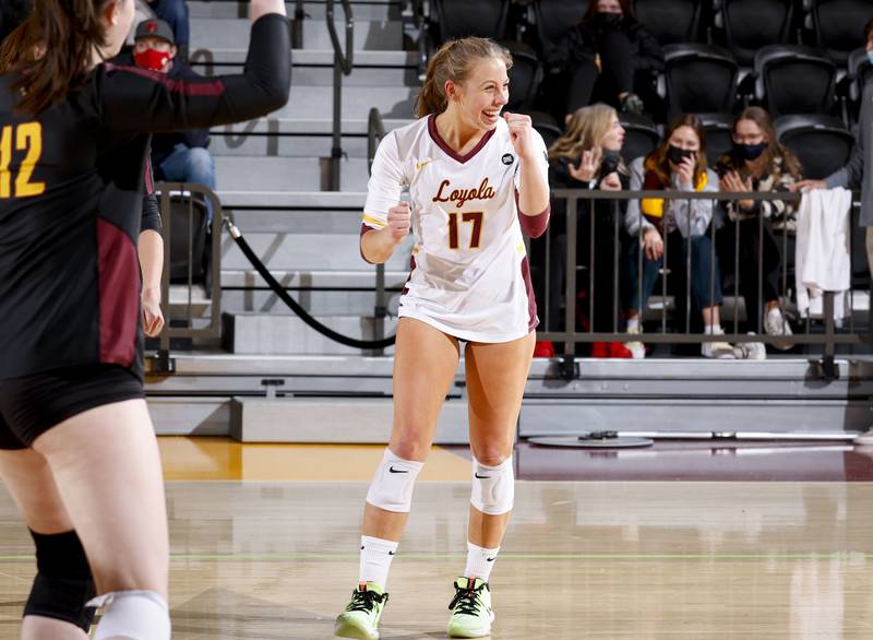 Loyola-Chicago junior Grace Hinchman. Photo courtesy of Steve Woltmann/Loyola Athletics.