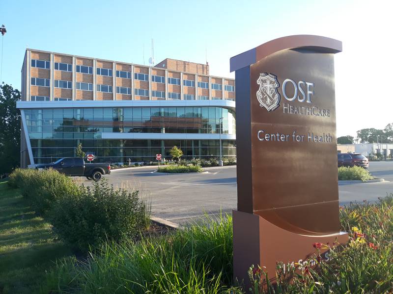 OSF St. Elizabeth Medical Center in Ottawa, OSF St. Paul Medical Center in Mendota and the Center for Health in Streator (shown here) will be illuminated in purple lights from Aug. 28 to Sept. 3.