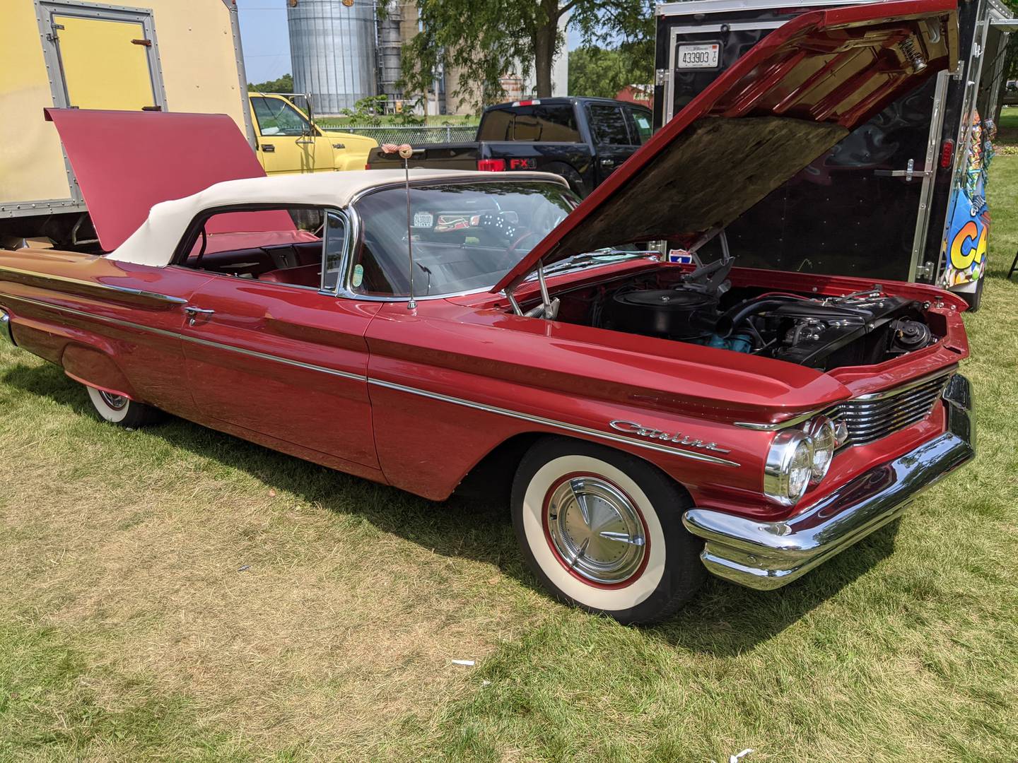 Pat Briscoe, 79, of Joliet, entered his red 1960 Pontiac Catalina in the auto show at the Kendall County Fair. He spent almost three years restoring the car.