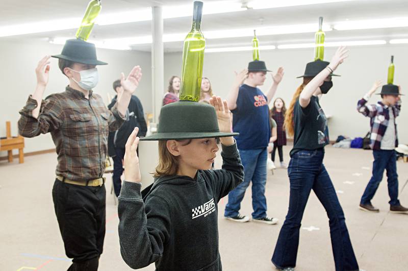 Cast members rehearse a dance scene for the musical Thursday, May 5, 2022.