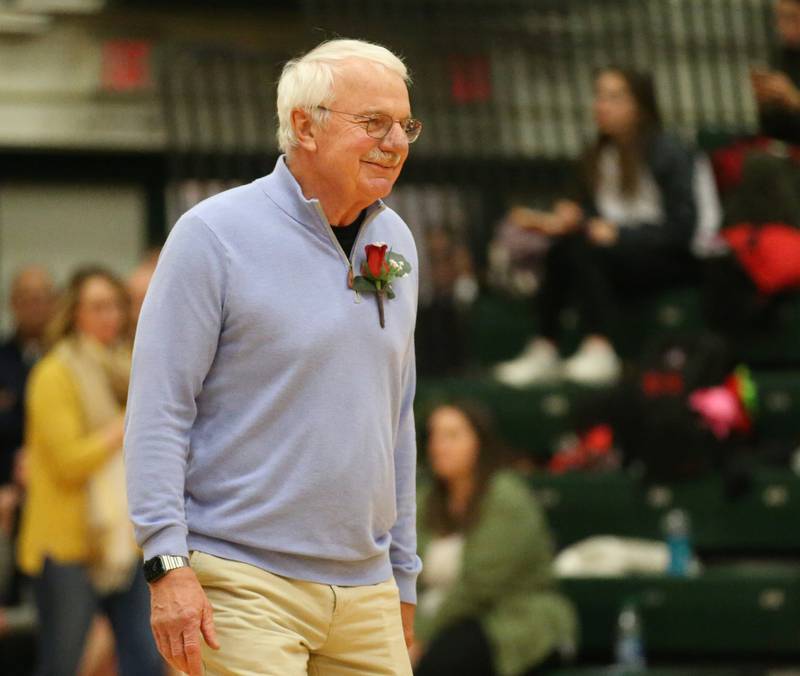 La Salle-Peru Township High School alumni Bob Jakse is honored as one of this years L-P Hall of Fame recipients in AJ Sellett Gymnasium on Friday, Jan. 13, 2023 at L-P High School.