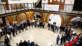Hands Around the Courthouse highlights child abuse awareness, prevention
