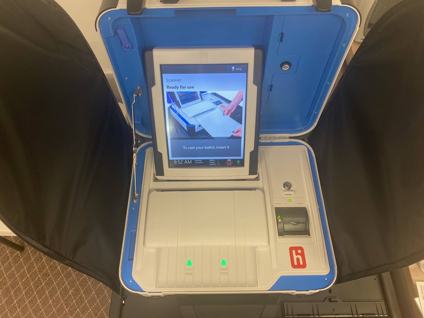 The new equipment will offer security features including no built in port systems and no wiring. The clerks office will still maintain its normal security protocols ensuring all the checks and balances along the way stay in place.