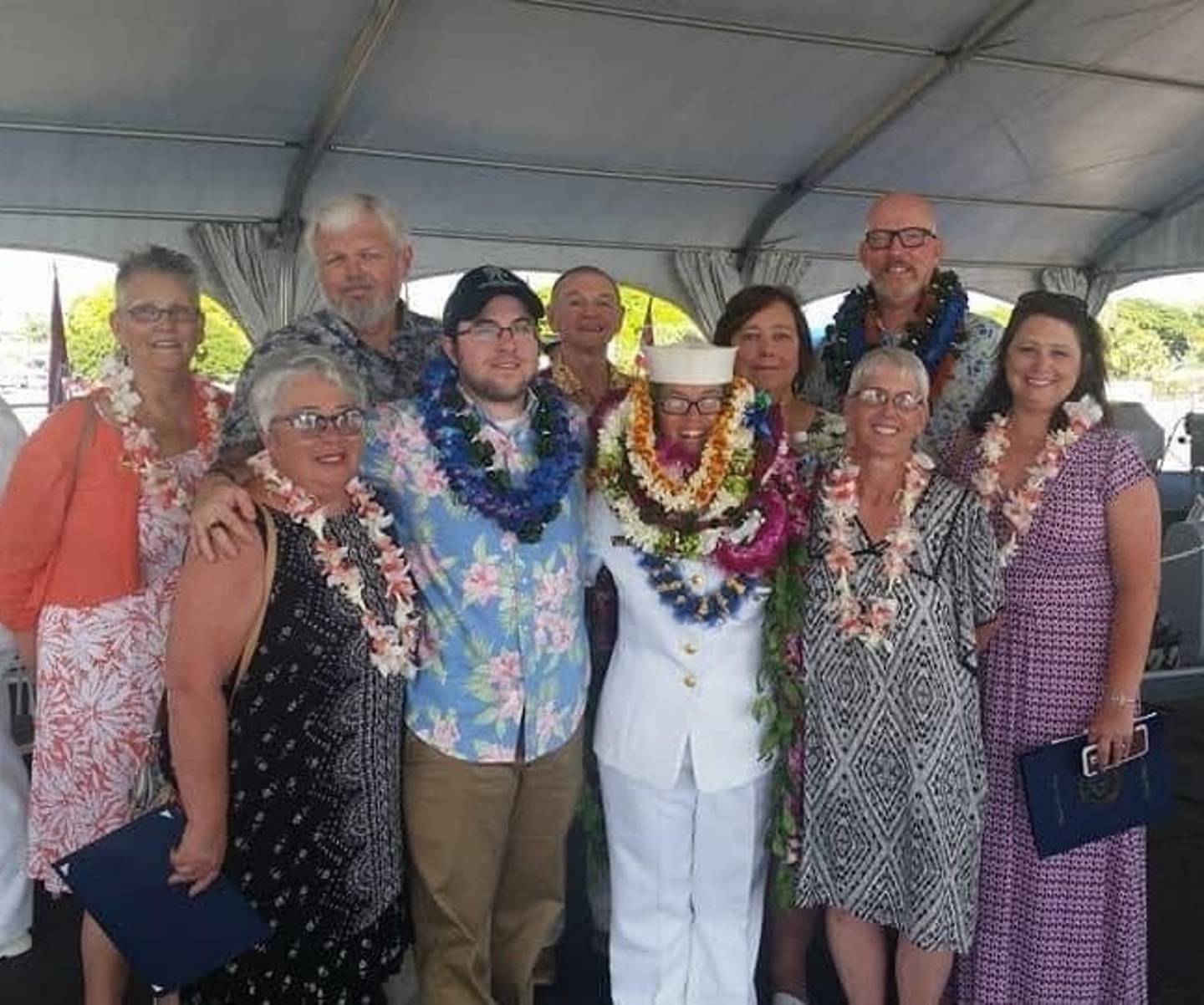 Not everyone in the Gaull family of Piety Hill, Oglesby supported Suz Whitman (decked in leis) when she enlisted in 1985, but they were all proud of her when, in 2015, she made naval history. She became the highest-ranking, non-commissioned female officer in the Navy.