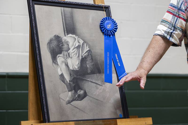 Ryan Jandrey’s “Untitled” was a double award winner Thursday, April 16, 2026, at the Phidian Art Show awards in Dixon. Jandrey’s piece was awarded the Phidian Past-Presidents Award and the People’s Choice Award.