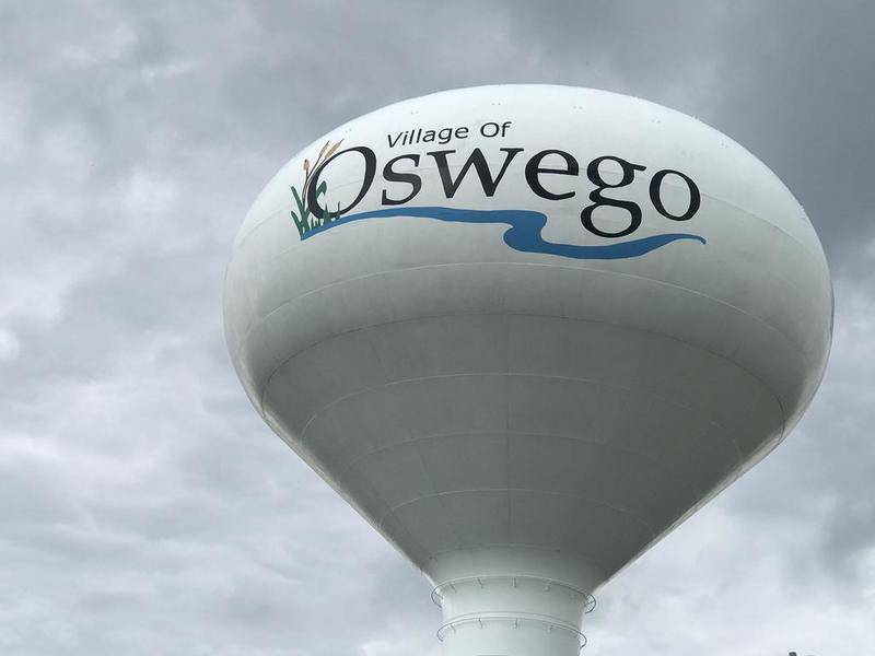 Village of Oswego water tower located west of Orchard Road