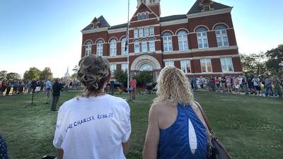 Photos: Candlelight vigil held for Charlie Kirk in Oregon, Illinois