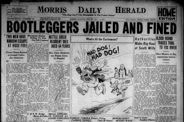 Historical covers for May 4: Bootleggers Jailed and Fined