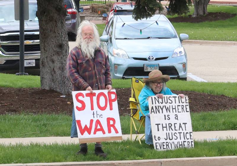 Protesters gather for the Workers Over Billionares rally on Friday, May 1, 2026 at Rotary Park in Princeton.