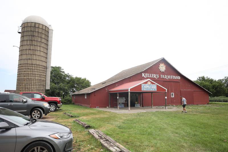 Keller’s Farmstand is open for business as crews work on clearing the Keller Farm field for the development of residential neighborhood on Wednesday, July 31, 2024 in Plainfield.