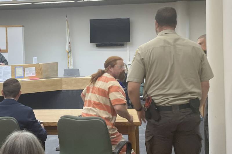 Ronald Martin Jr. walks into the courtroom on Friday, Aug. 1, 2025 at the La Salle County Government Complex in Ottawa. Martin is the suspect in the double murder in Sheridan that occured on July 17.