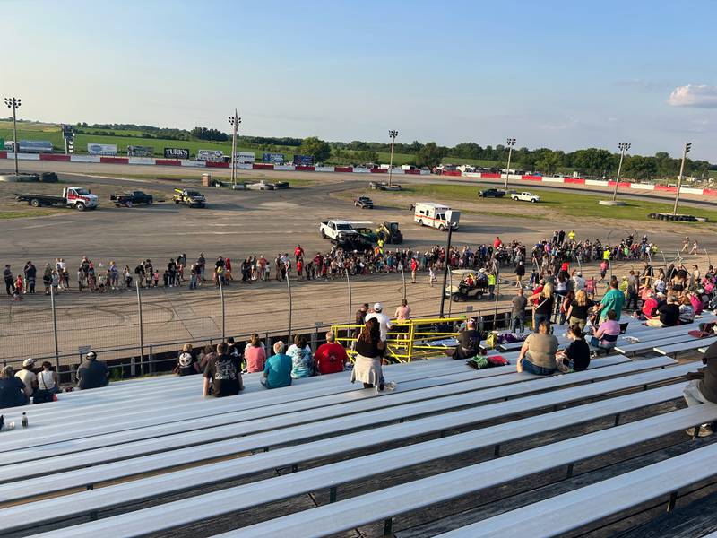 Kids line up on the race track in preparation for the Candy Scramble.