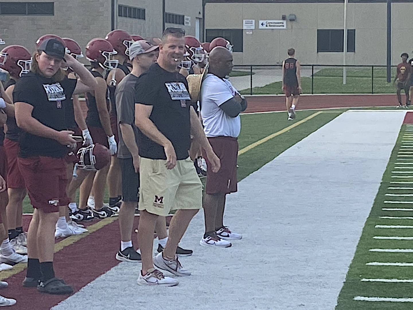 Morris head coach Alan Thorson has nine Morris graduates on his staff, including eight who played under him.