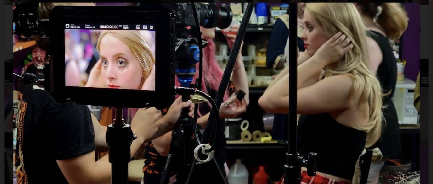 Sarah Elizabeth behind the scenes while filming "Haunt Season."