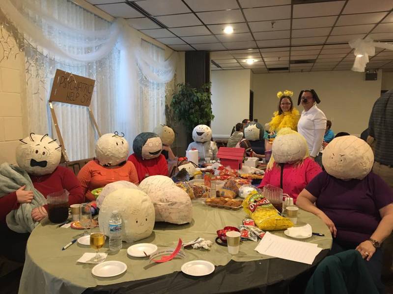 The Joliet Kiwanis Club will host “Team Trivia” on May 21 at the Joliet Elks Club, 250 SE Frontage Road in Joliet. Pictured is the Peanuts-themed team from Easterseals Joliet region from a past trivia event.