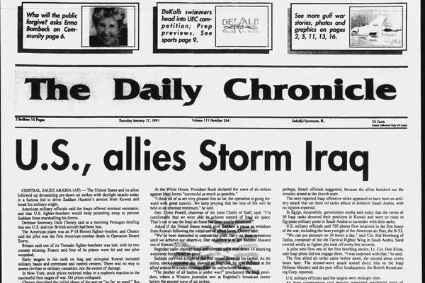 “U.S., allies Storm Iraq” and other historical covers for January 17