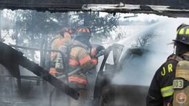 Firefighters battle rural Ashton garage fire in frigid temperatures