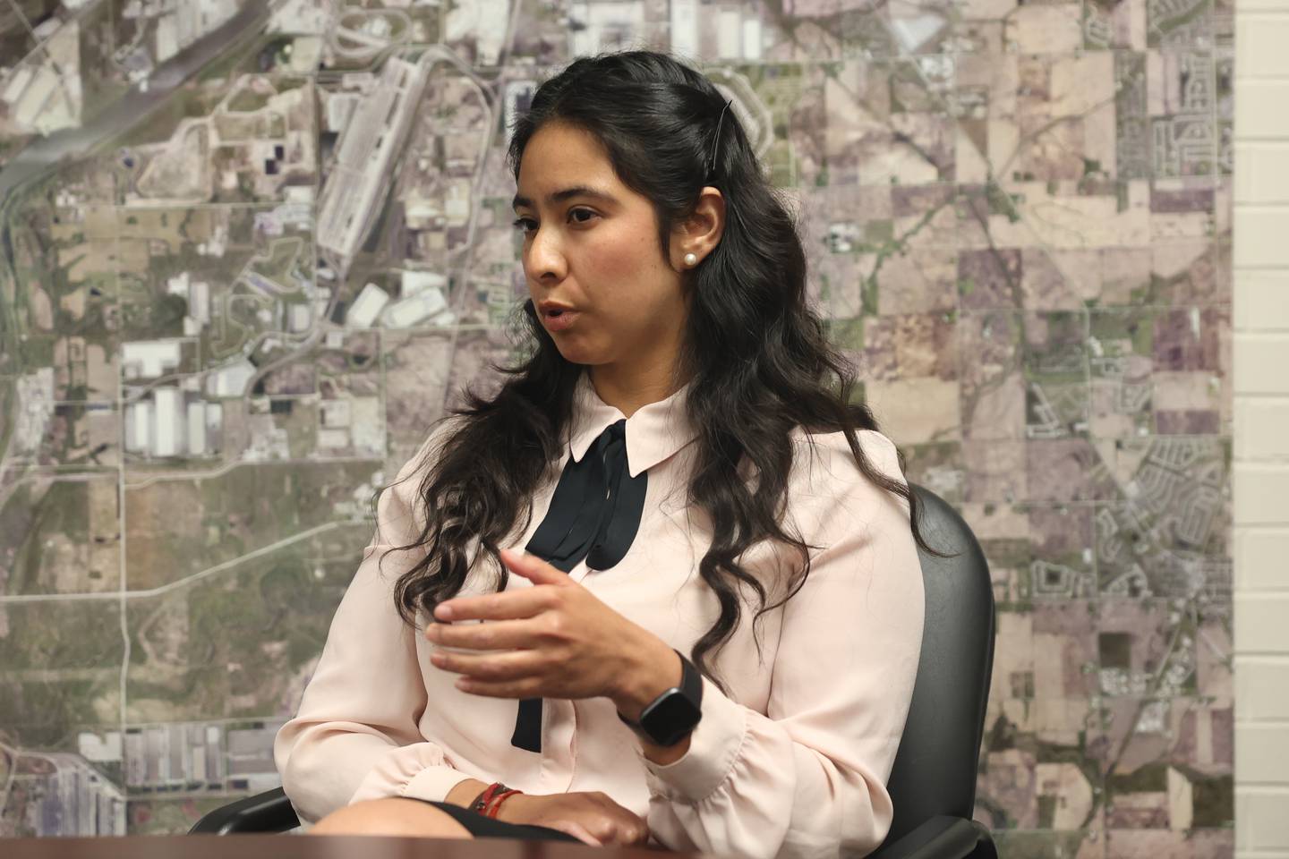 Newest member of City of Joliet staff Paulina Martinez, Economic Development Director, sits down to talk about her new role at Joliet City Hall on Wednesday, Aug. 7, 2024.