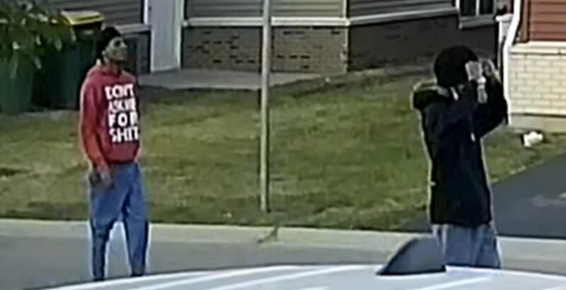 Photos of two people whom Joliet police detectives wish to speak to in regards to the May 30, 2023, homicide of Antoine Shropshire, 16.