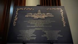 This Jan. 6 plaque was made to honor law enforcement. It’s nowhere to be found at the Capitol