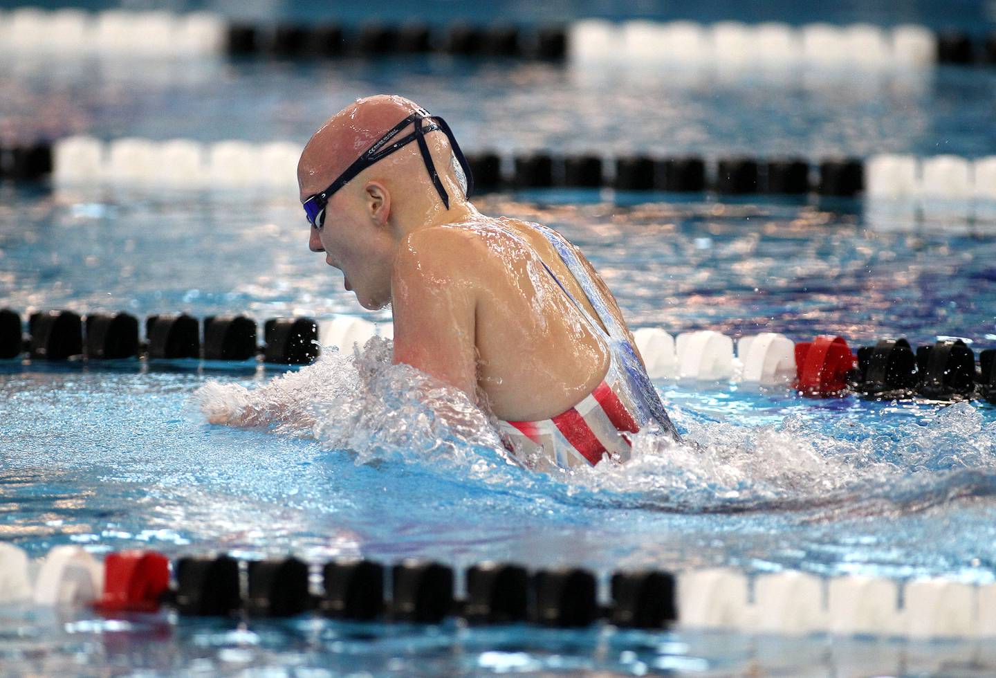 Kaneland's Leah Hayes swims in the championship heat of the 200-yard individual medley during the IHSA Girls State Swimming and Diving Championships at FMC Natatorium in Westmont on Saturday, Nov. 13, 2021.