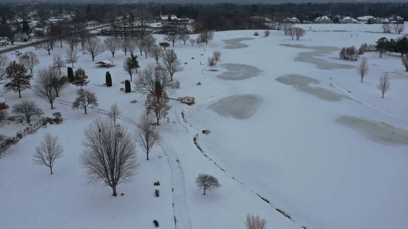 Photos: Baker Lake walking path complete but remains closed admist snowfall