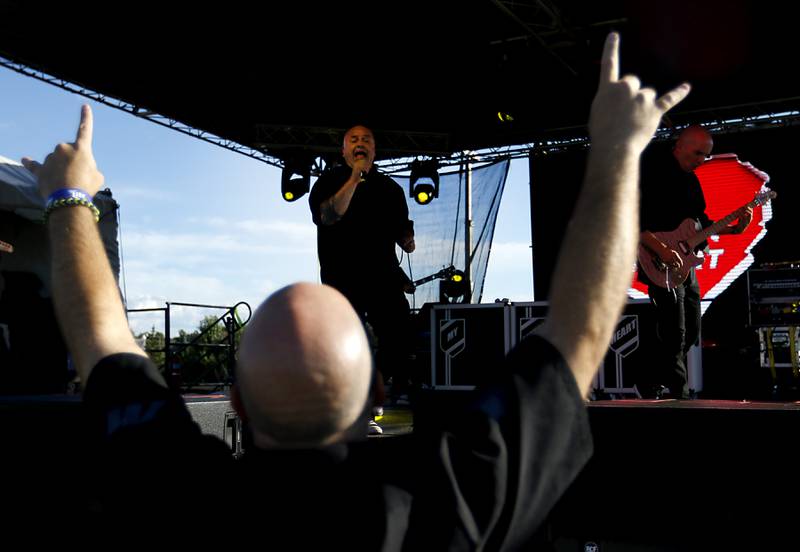 Dan Lenegar, the lead singer of My Mental Heart, performs during the Algonquin Founders’ Days Festival Friday, July 29, 2022, at Ted Spella Community Park, 2610 Harnish Drive, in Algonquin. This year marks the festival’s 60th anniversary that includes over 40 events, including live music, food and drinks, a carnival, and market bazaar. The festival runs from 2 to 11 p.m. July 30 and 10 a.m. to 9 p.m. July 31. A Founders’ Day Christmas in July Parade will run through Main Street in downtown Algonquin beginning at 11 a.m. July 30.