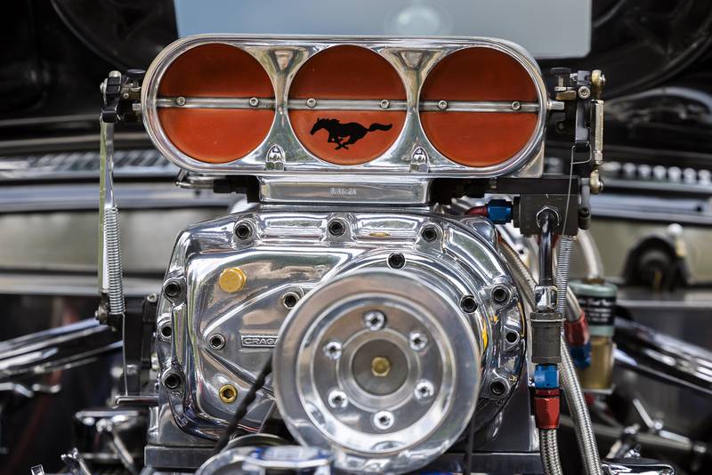 Big engines and gleaming chrome are all the rage Monday, July 3, 2023 at the Petunia Fest car show.