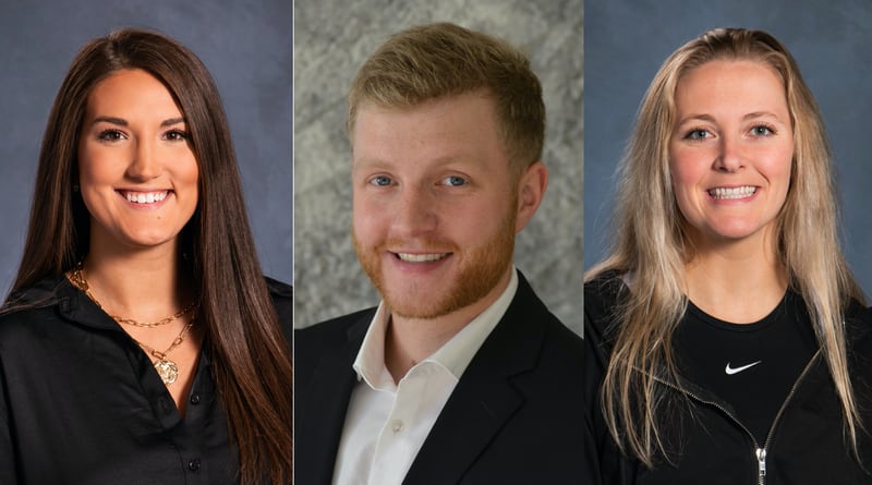 The McHenry County College Athletics Department will host a Hall of Fame induction Thursday to add three former student-athletes to the ranks, from left to right, Kayli Trausch, Brett Stratinsky and Brianne Prank.