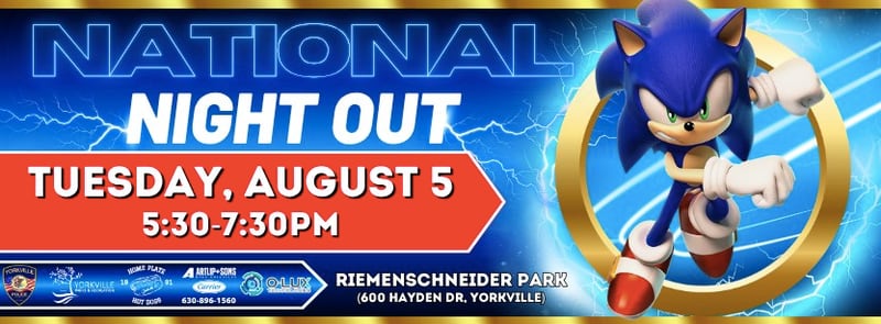 This year's National Night Out festivities with the Yorkville Police Department is Sonic-themed.
