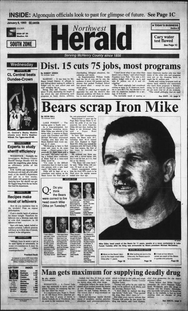 A look at the Northwest Herald on Jan. 6, 1993.