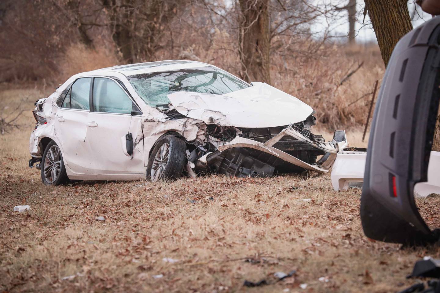 A teenager and a child were hospitalized after a crash near Harvard Thursday Jan. 9, 2025.
