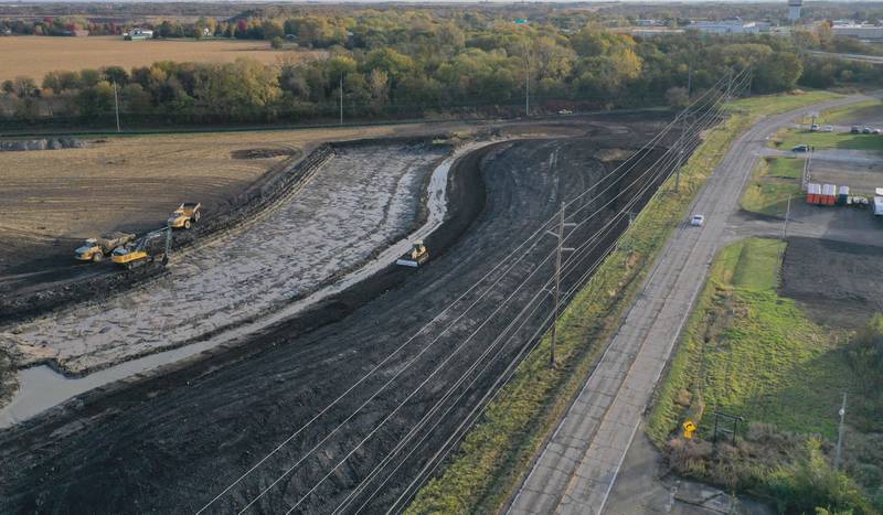 Crews excavate the area of the future site of the Lima substation for the  llinois Valley Reliability Project on Wednesday, Oct. 29, 2025 along the 200 block of May Road near La Salle. Ameren is building a new switching station called Lima. The Lima station will provide electricity to the City of Peru and La Salle County by adding the feed and supporting future growth and development. The plan is to have the project completed and operational in 2029.