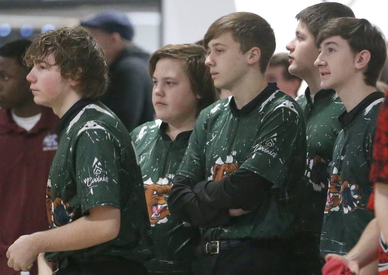 Members of the St. Bede bowling team compete in the Regional Bowling meet on Saturday, Jan. 14, 2023 at the Illinois Valley Super Bowl in Peru.