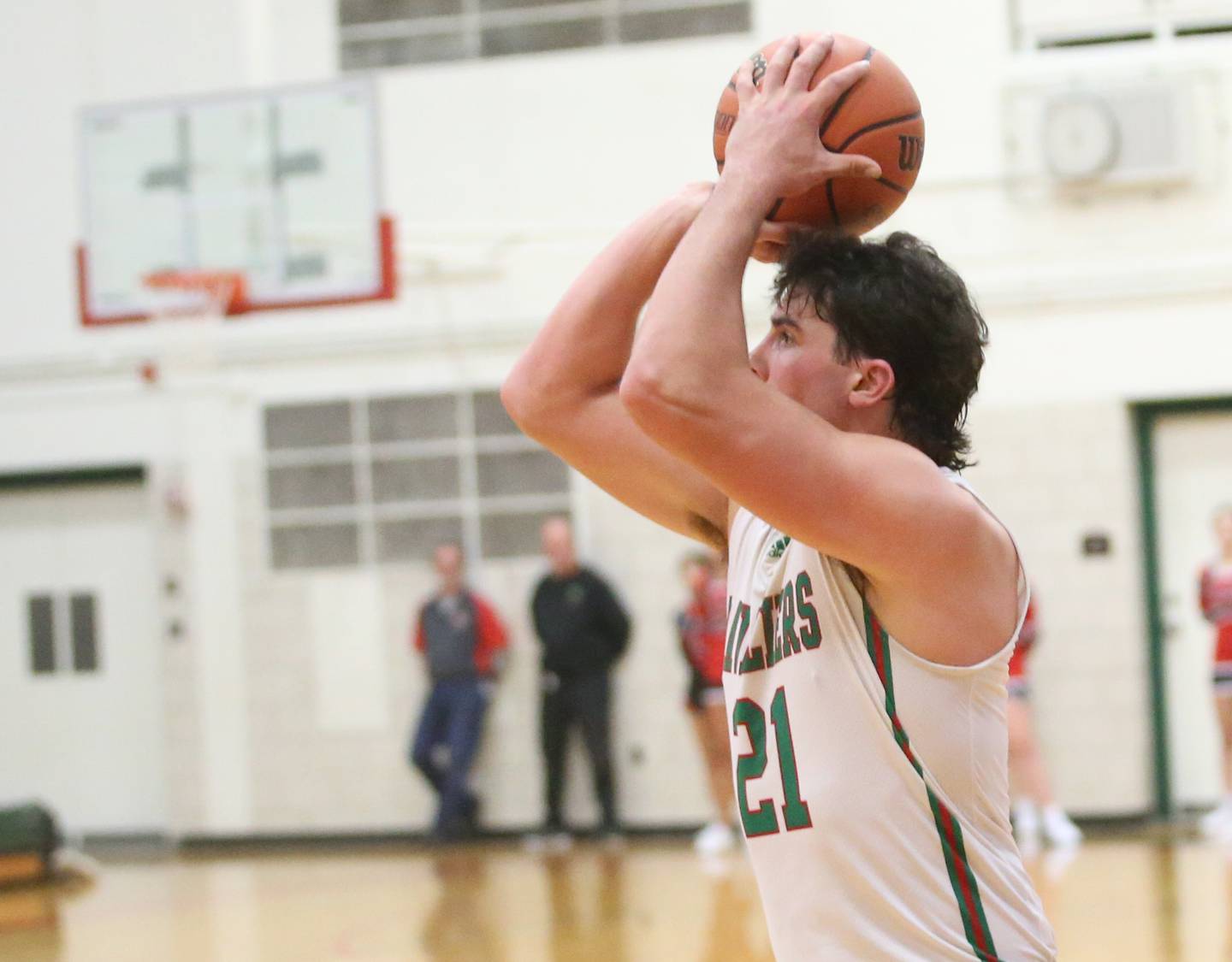 L-P's Josh Senica scores his 1000th point on this shot against Hall on Tuesday, Nov. 28, 2023 in AJ Sellett Gymnasium at L-P High School.