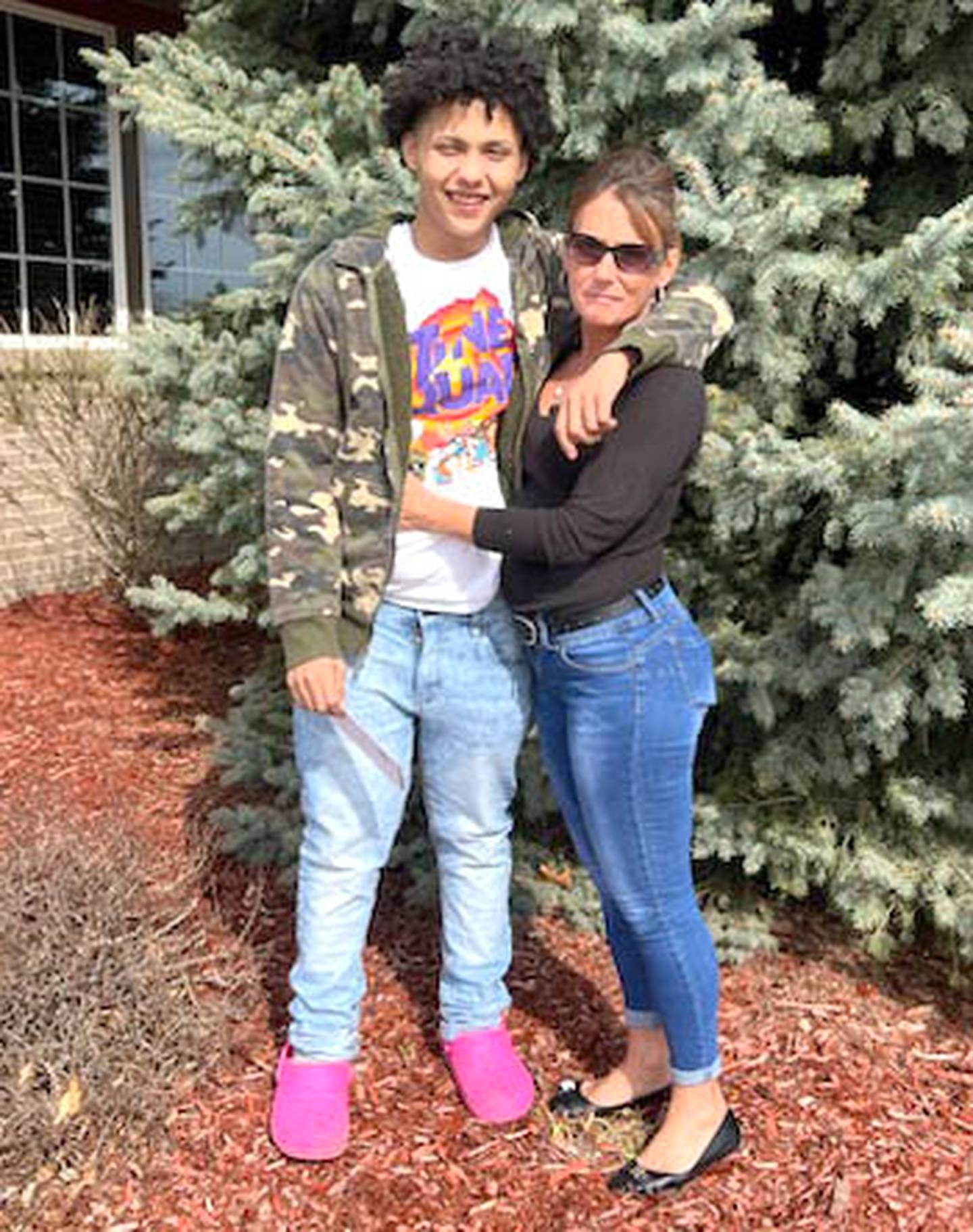 Diamonte Dailey (left), poses with his mother Tisha Davis (right), both of DeKalb, the day of his 18th birthday, April 3, 2022. Davis said the family went out to celebrate her son's birthday and then that evening, Dailey died from a fentanyl drug overdose. Madison Ricke, of DeKalb, is charged with drug-induced homicide in Dailey's death. (Photo provided by Tisha Davis)