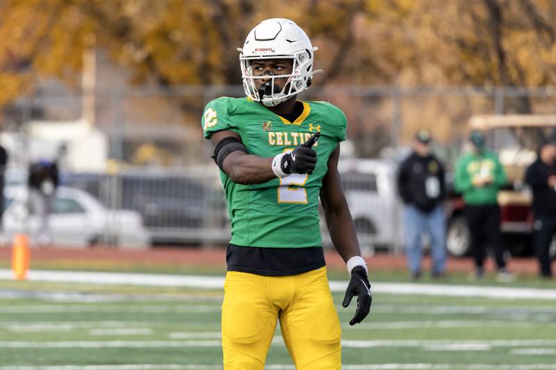 Providence's Xavier Coleman gives the ref a thumbs-up during a 5A varsity football playoff game against Washington at Providence on Nov. 15, 2025.