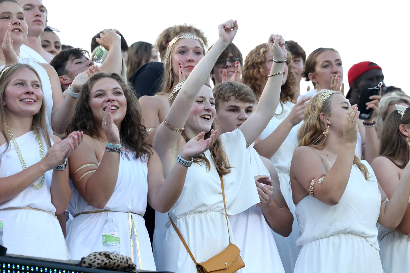 Sycamore fans get fired up before the First National Challenge game Friday, Aug. 25, 2023, in Huskie Stadium at Northern Illinois University in DeKalb.