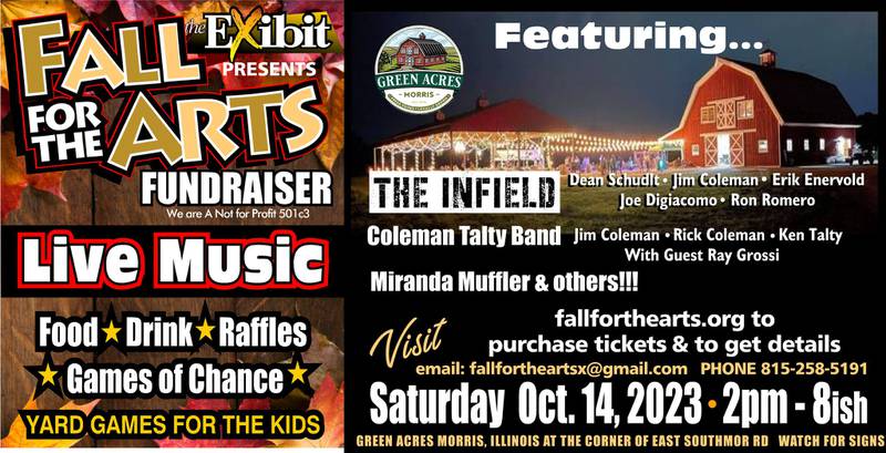 The flyer for the Fall for the Arts fundraiser on Saturday, Oct. 14.