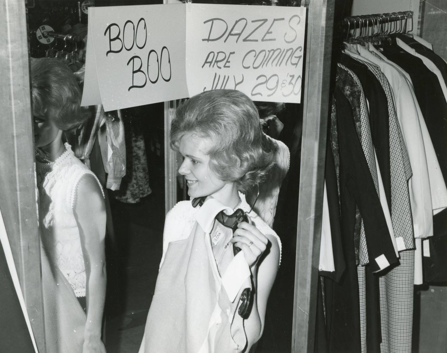 The Boo Boo Days shopping event in Batavia became a staple annual event of the late 1950's, the 1960's, and the 1970's.  Store owners would bring their clearance goods out to the sidewalk for a big shopping soiree.