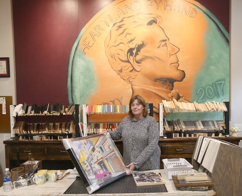 Caroline Wolf, owner of Heartland by Hand, poses for a photo in her store on Tuesday, Oct. 31, 2023 in Ottawa. Wolf is a Veteran of Dessert Storm.